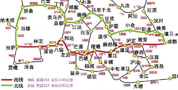 317川藏北线怎么走-川藏北线旅游路线地图-川藏线包车俱乐部